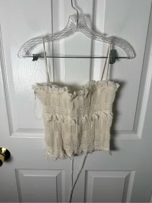 House of CB Lula Ivory Sequin Pleat Corset S thumbnail 5