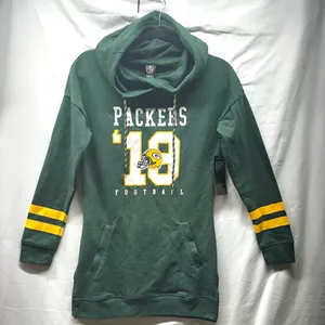 Green Bay Packers Mini Dress Hoodie NFL Team Apparel’19’ Jersey Sweatshirt Med. thumbnail 1