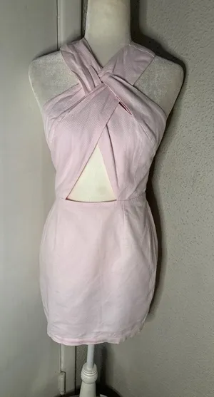 Nasty Gal Light Pink Sleeveless Cut Out Dress S Coquette Girl Pastel Mermaid thumbnail 1