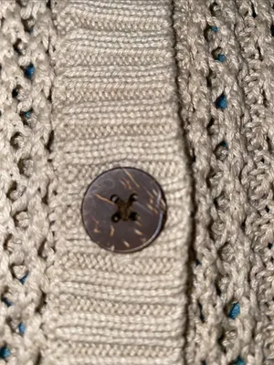 L.O.G.G + H&M Open-weave crocheted cardigan button v-neck long sleeve NEW size L thumbnail 4