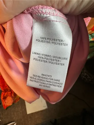 P376. Taylor Pink Floral Wrap Dress with Green Leaf Accents thumbnail 3