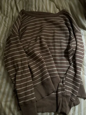 Brown Waffle Knit Sweater Size M thumbnail 1
