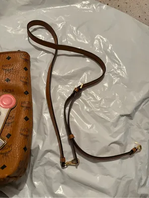 MCM Cognac Year of the mouse Visetos Tote‎ with Yellow Cheese & Pink Mouse Patch thumbnail 14