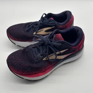 Brooks Ghost 16 Womens Running Shoes 7.5 Wide Navy Pink thumbnail 4