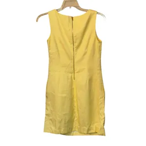 Lilly Pulitzer Yellow Shift Sleeveless Short Dress Size 4 Cotton‎ Summer Lined thumbnail 4