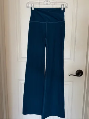 Beyond Yoga Spacedye At Your Leisure Bootcut Pant Blue Crossover Waist XS thumbnail 2