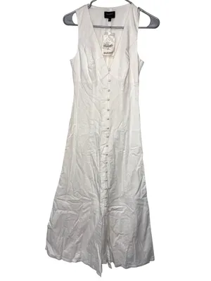 Bardot x REVOLVE Cordelia Linen Midi Dress in Orchid White 2 New Womens thumbnail 4