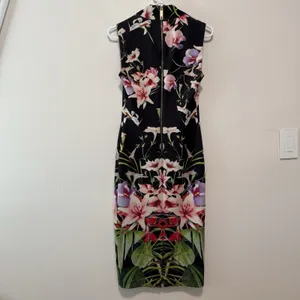 Ted Baker Jalita Black Floral‎ Midi Dress Size Small/2 thumbnail 6