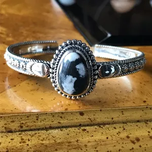 White Buffalo Sterling Silver Cuff Bracelet thumbnail 1