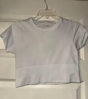 Arie White Athletic Crop Top  thumbnail 1