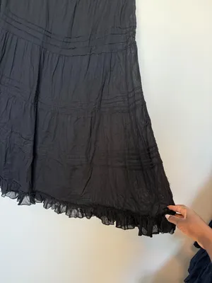 Vintage Y2K Black Tiered Peasant Maxi Skirt thumbnail 5