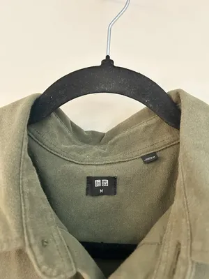 Uniqlo Unisex Jersey Oversized Shirt Jacket in Olive Green Streetwear Size M thumbnail 5