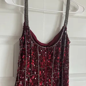 Mac Duggal 10770 Burgundy Beaded Spaghetti Strap Midi‎ Slip Dress Size 2- NWT thumbnail 7