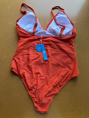 Cupshe NEW Women's Orange Vneck One Piece Swimsuit Size L #260359 thumbnail 4
