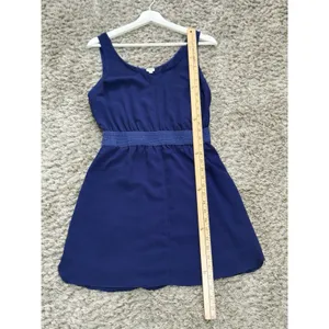 Wilfred Aritzia Women’s Navy Blue Mini Dress Smocked Waist Scoop Neck Size S thumbnail 10
