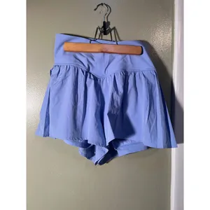 JoyLab Women's Size Medium Pleated Side Woven Shorts Periwinkle Blue Pockets thumbnail 4