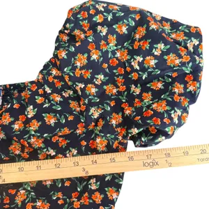 Old Navy Puff Sleeve Top Size M Smocked Floral Print Empire‎ Waist Cottage thumbnail 9