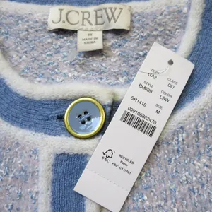 NWT J.Crew Marled Sweater Lady Jacket in Lilac Seascape White Cardigan M thumbnail 4