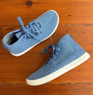 EUC Allbirds Tree Toppers High Top Blue Lightweight Sneakers Sz 7 💛🍄 thumbnail 1