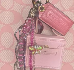 Coach Leather Hang Tag & Pink Butterfly Bag Charm With Coin Purse thumbnail 6
