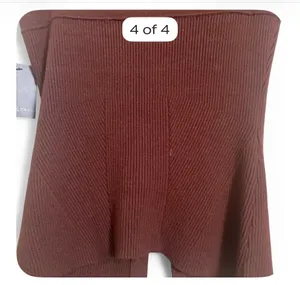 Zoe & Liv strapless ribbed button front top thumbnail 4
