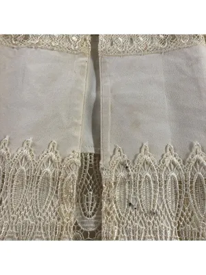Bagatelle Collection White Sleeveless Faux Suede Lace Fringe Vest M FLAW thumbnail 2