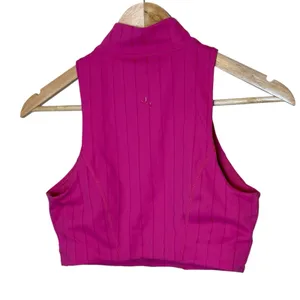 JoyLab Women's High Neck‎ Zip Up Sports Bra Hot Pink Medium Barbie Gym Workout thumbnail 4