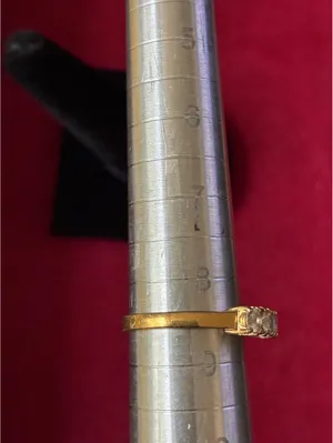 Vintage Gold Tone 4 Stone Round Cut Faux Diamond CZ Anniversary Band Ring SZ 8.5 thumbnail 4