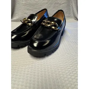 MACNMEUU Chunky Platform Loafer Comfort‎ Slip On Chain Faux Leather Women's 9 thumbnail 5