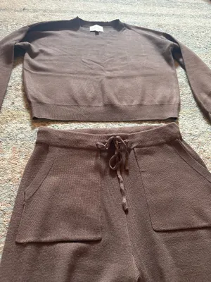 Pink Rose Brown Sweater Set thumbnail 3