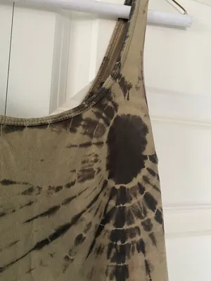 Tie-Dye Scoop Neck Tank Top - Olive/Black thumbnail 2