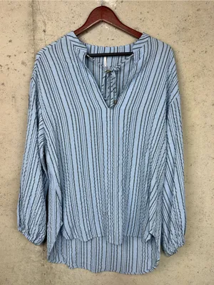 Free People Rhythm of the Night Striped Oversized Tunic Top Beachy Flowy Size XS thumbnail 2