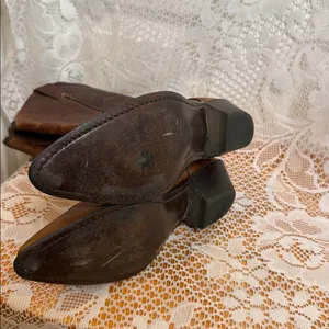 VINTAGE Dingo brown leather design pull on cowgirl cowboy boots sz 5.5 thumbnail 6