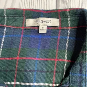 Madewell Flannel Oversized Ex-Boyfriend Shirt in Dark Plaid small thumbnail 5