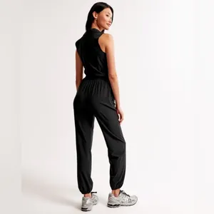 Abercrombie & Fitch Traveler Zip-Up Jumpsuit Dark Navy Blue M Petite thumbnail 4