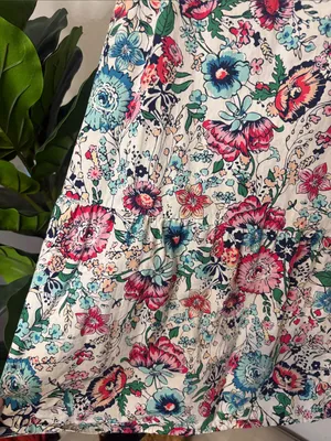 chloe+rene Floral Spaghetti-Strap Dress in Teal & Pink thumbnail 4