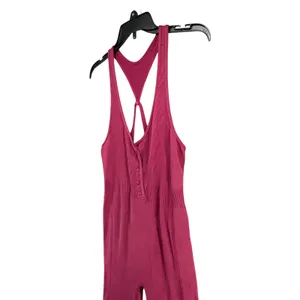 Free People Fp Movement Revive Jumpsuit Size M-L Burgundy Ribbed Activewear RARE thumbnail 2