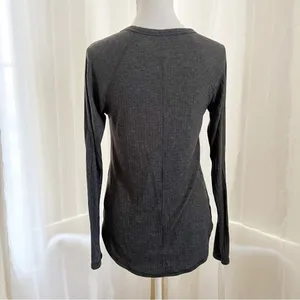 Hollister Long Sleeve Top Size‎ L Charcoal Grey Ribbed Must-Have Collection thumbnail 3