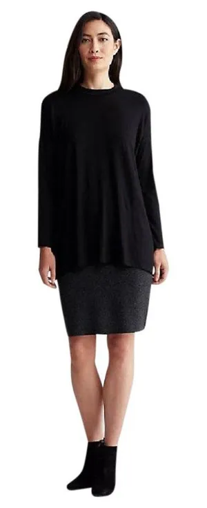 Womens Size Large Eileen Fisher Pencil in Sleek Tencel Merino Interlock Skirt thumbnail 1
