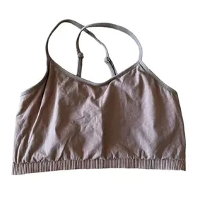 Taupe Women’s Adjustable Straps Crochet Running Yoga Bralette Sports Bra SZ XS thumbnail 4