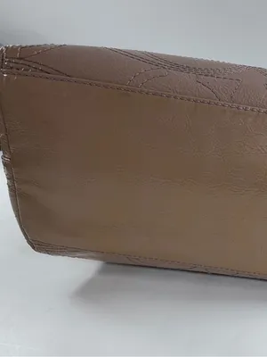 Coach Taupe Patent Leather Signature C Embossed‎ Tote Zip Shoulder Bag F15142 thumbnail 7