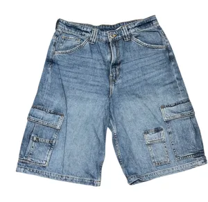 H&M Blue Cargo Denim Shorts thumbnail 1