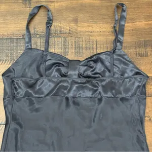 VTG Victoria's Secret Black Satin Lingerie size Small thumbnail 4
