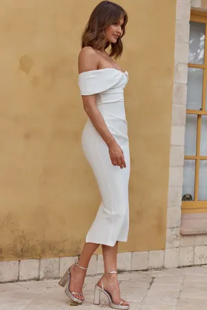 New Here Comes The Sun Lillianne Off-Shoulder Midi Dress Size Large MSRP $89 thumbnail 6