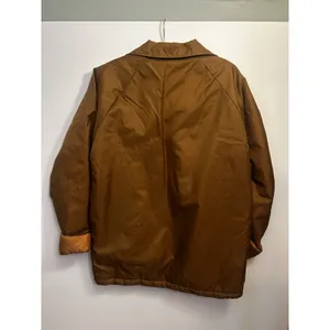 Vintage Camel Brown Faux Fur Lined Coat Jacket Snap Front Unisex Size L-XL Warm thumbnail 9