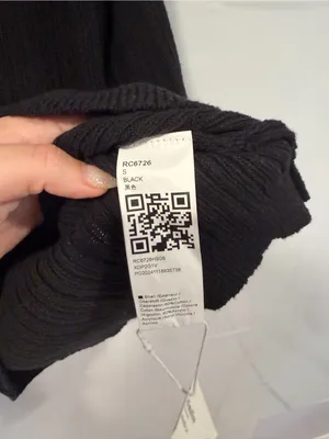 Black Ribbed Off-Shoulder Women’s Sweater thumbnail 3