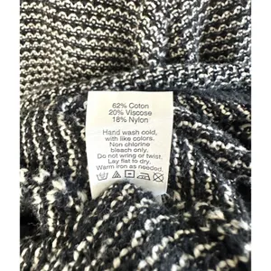 Madewell Size L Women's Pullover Striped Black‎ White Textured Knit Long Sleeve thumbnail 11