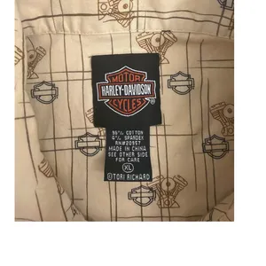 Harley-Davidson Vtg Sleeveless Button Down Motorcycle Tan Shirt XL thumbnail 4