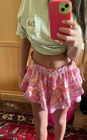 Aerie pink skirt with shorts under thumbnail 5