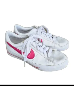 Nike Women's Pink White Sneaker Shoes Leather Size 8 Vintage Y2K 90s girlcore thumbnail 10